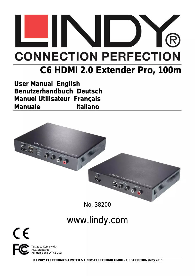 Page 1 de la notice Manuel utilisateur Lindy 38200