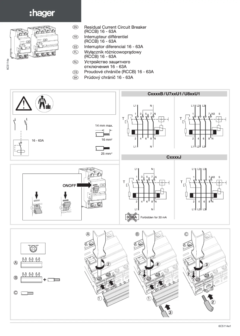 Page 1 de la notice Manuel utilisateur Hager CE440J