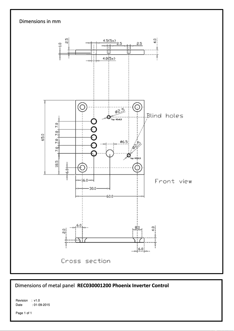 Page n°1 - Dessin technique Victron Energy Phoenix Inverter