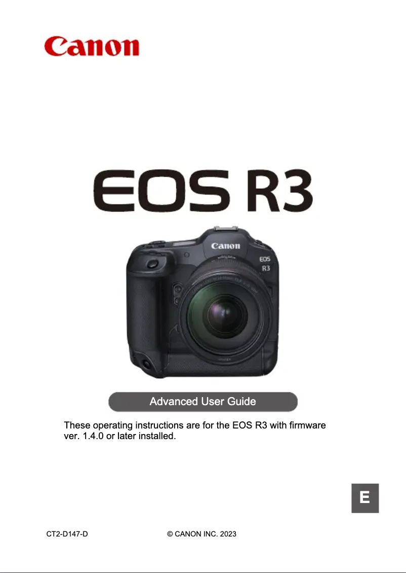 Image de la première page du manuel de l'appareil EOS R3