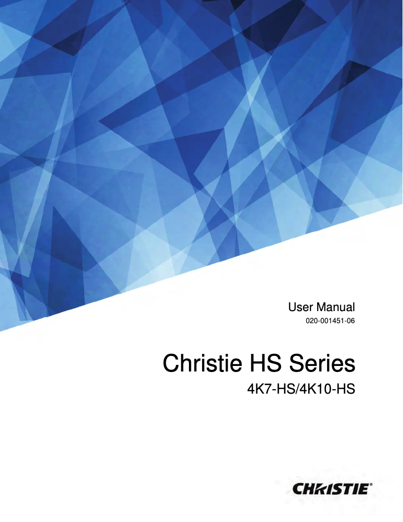 Page n°1 - Manuel utilisateur Christie 4K10-HS