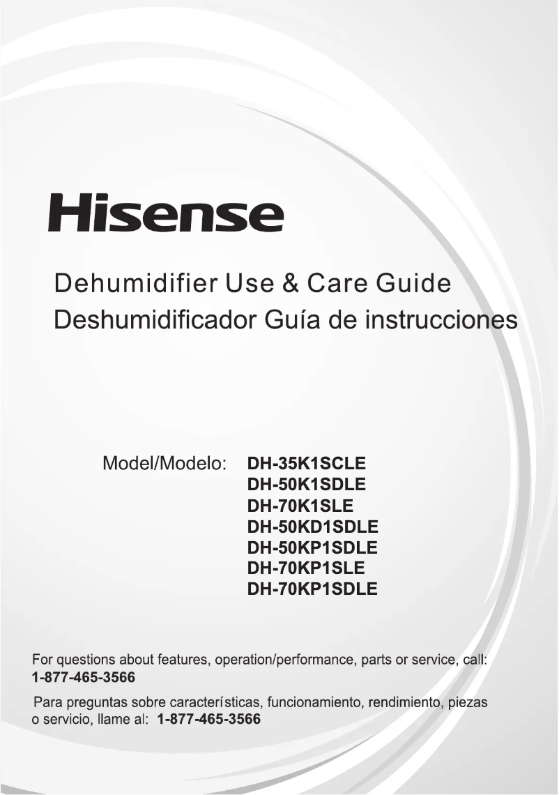 Page 1 de la notice Manuel utilisateur Hisense DH70K1SLE