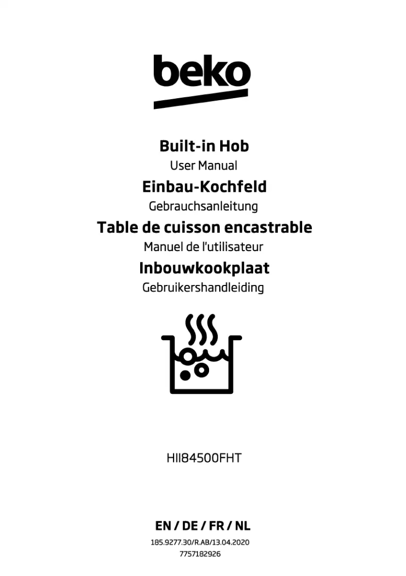 Page 1 de la notice Manuel utilisateur Beko HII84500FHT