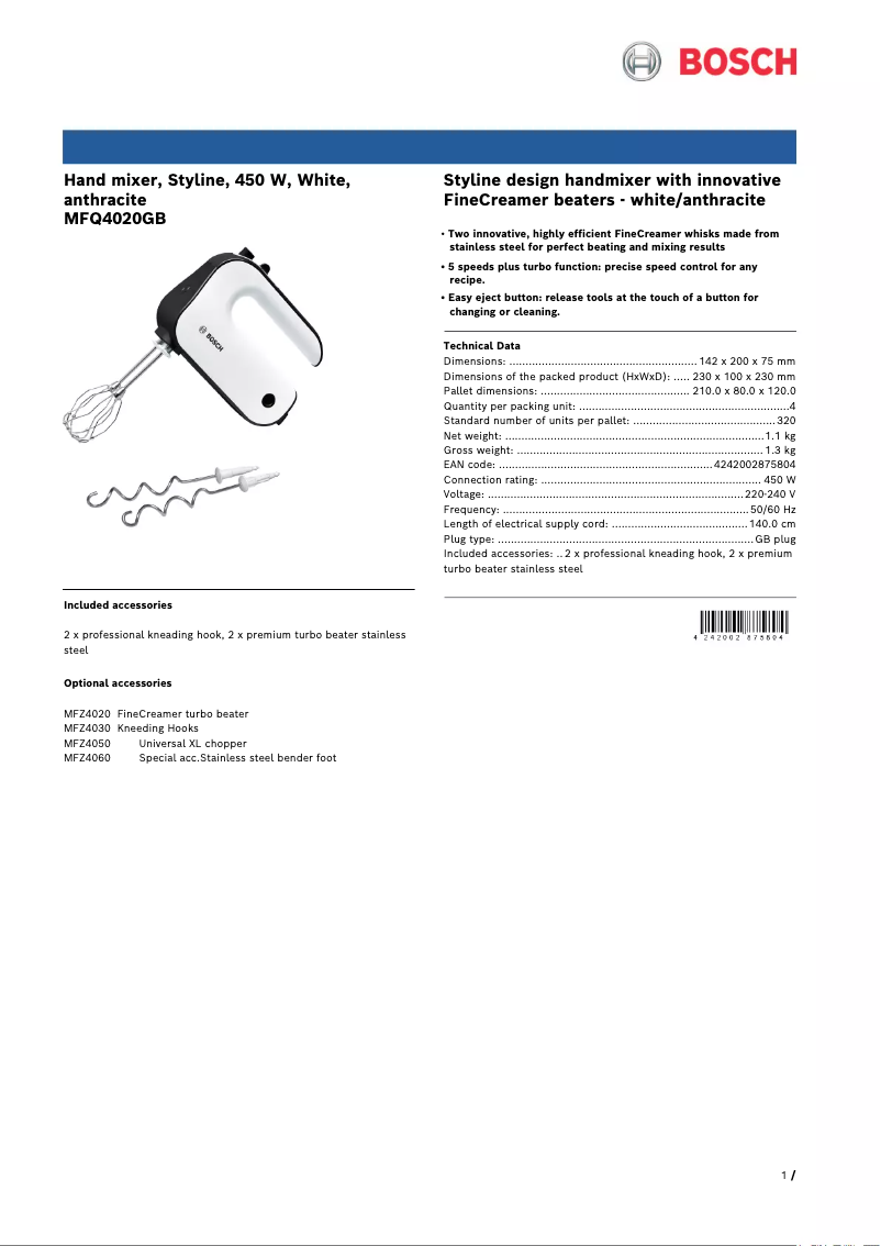 Image de la première page du manuel de l'appareil Styline MFQ4020