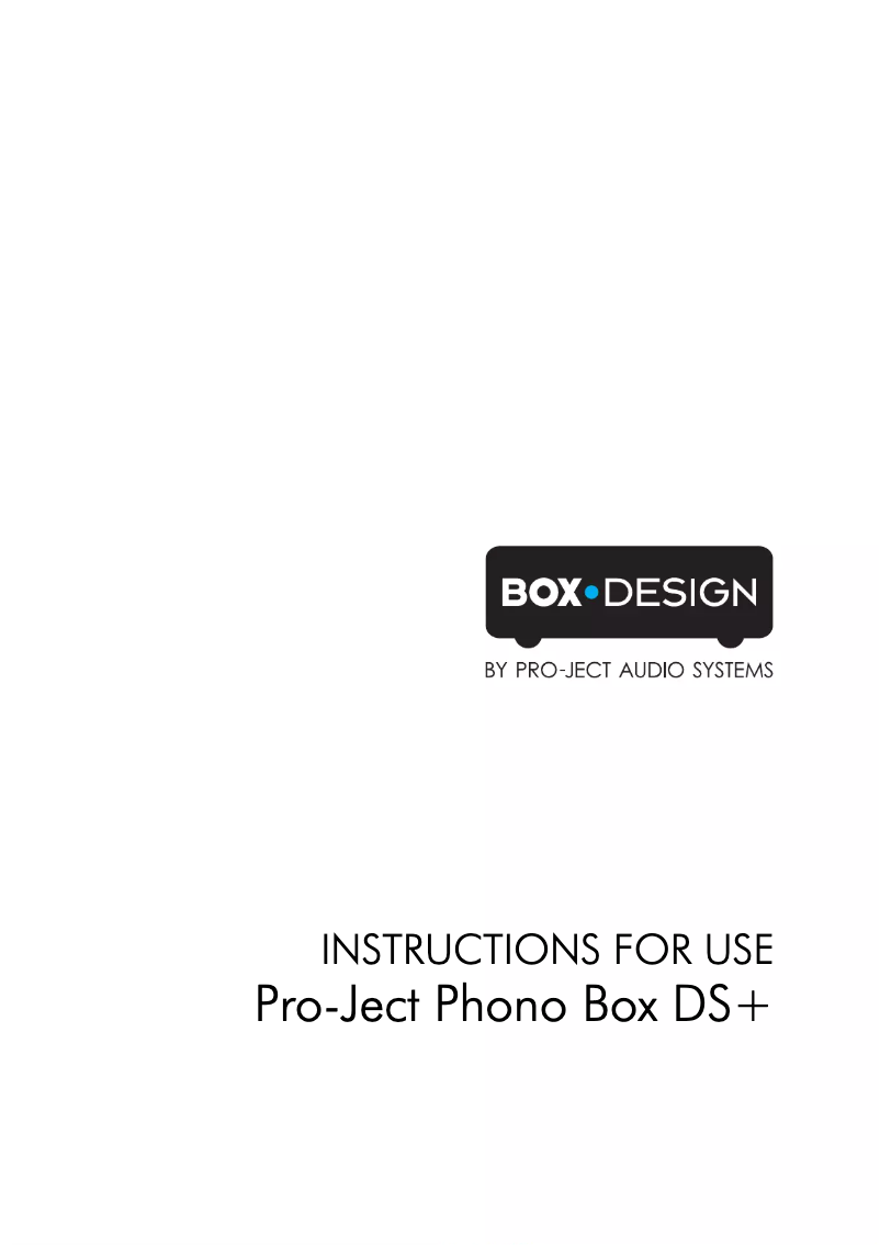Page n°1 - Manuel utilisateur Pro-Ject Phono Box DS+
