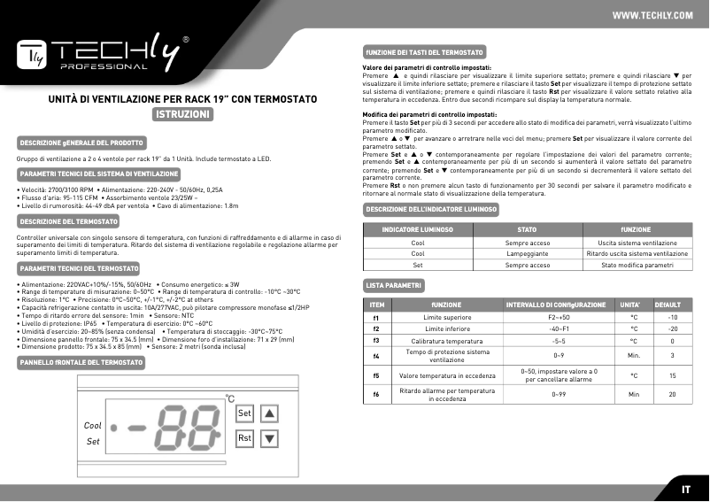 Page 1 de la notice Manuel utilisateur Techly I-CASE FAN-TC2G