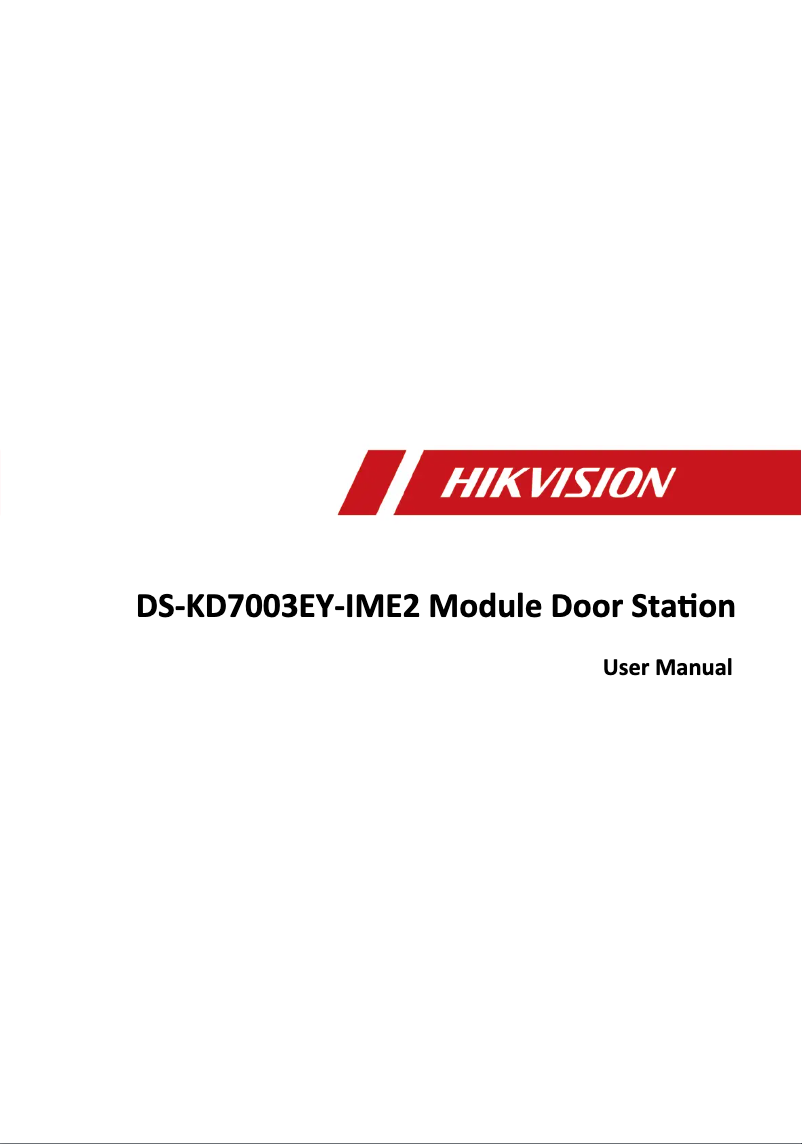 Page 1 de la notice Manuel utilisateur Hikvision DS-KD7003EY-IME2