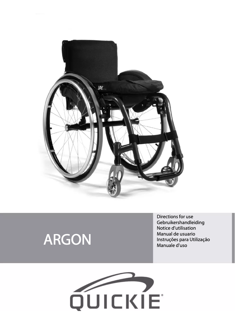 Page 1 of the manual User Manual Sunrise Medical Argon
