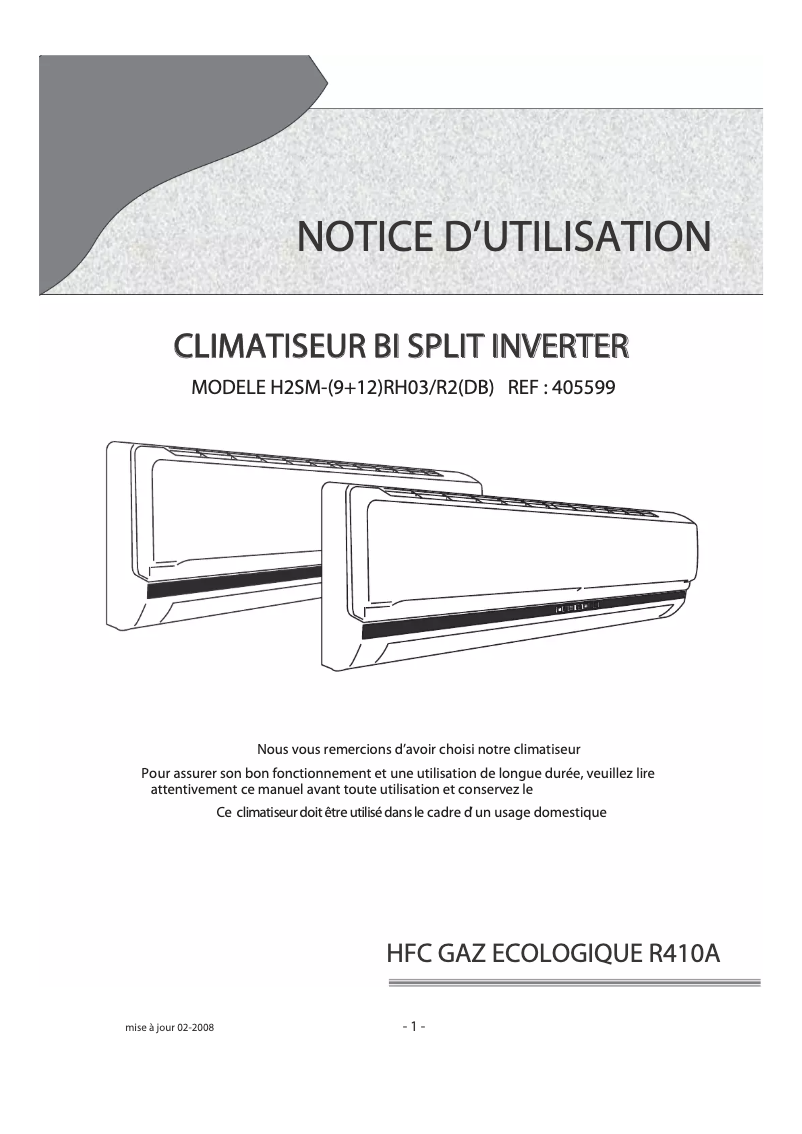 Página 1 del manual Manual de usuario Airton H2SM 9 RH03/R2