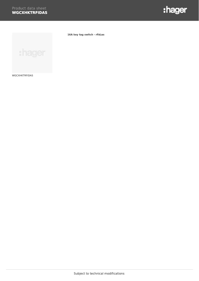 Image de la première page du manuel de l'appareil WGCXHKTRFIDAS