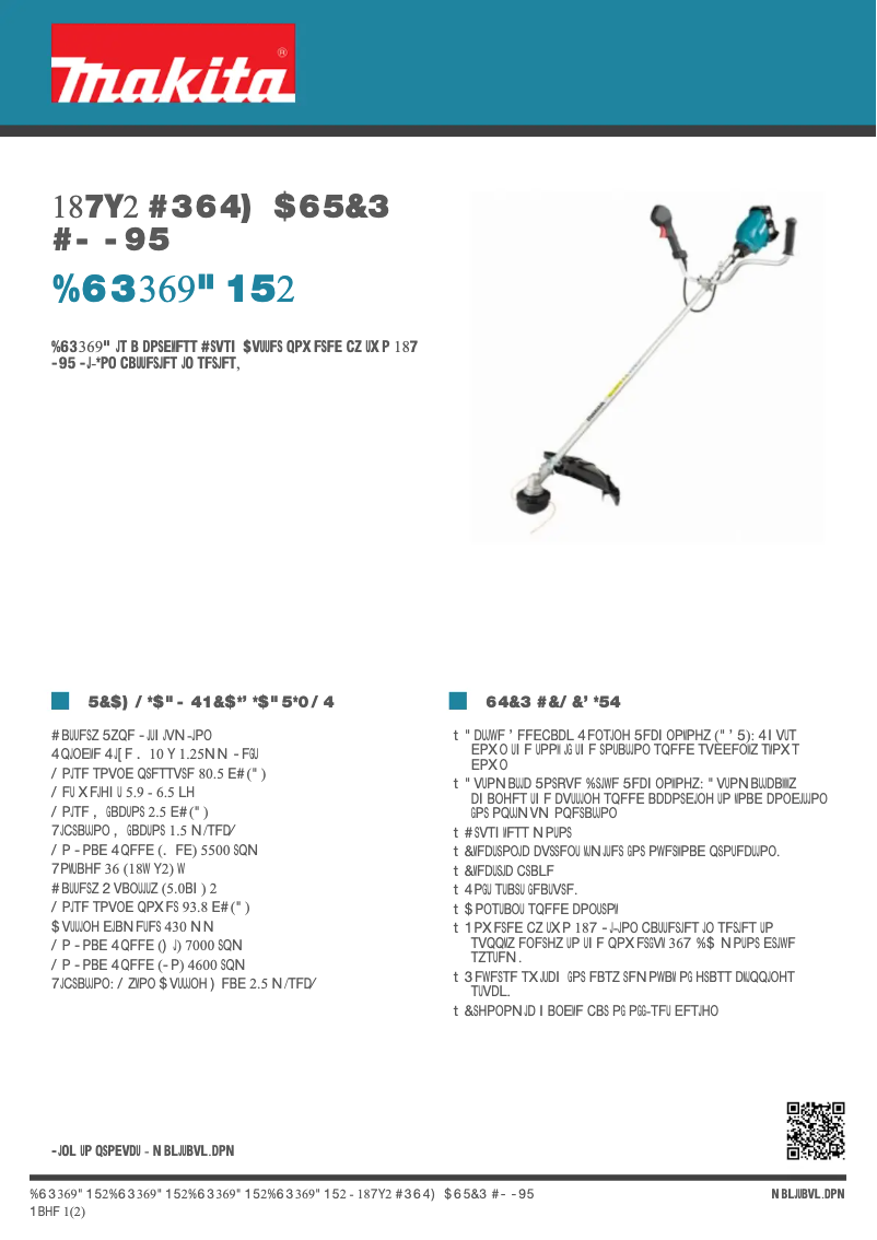 Page n°1 - Fiche technique Makita DUR369APT2