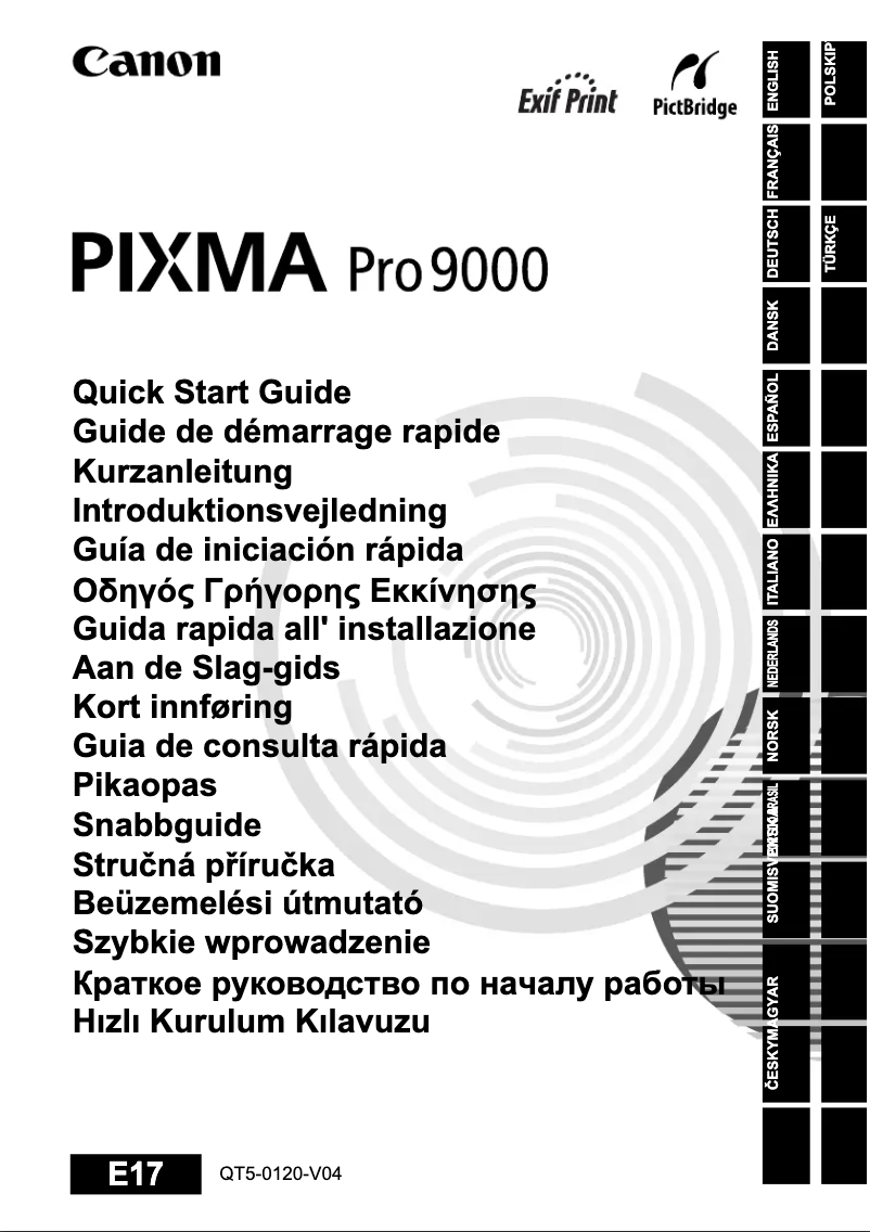 Image de la première page du manuel de l'appareil Pixma Pro9000