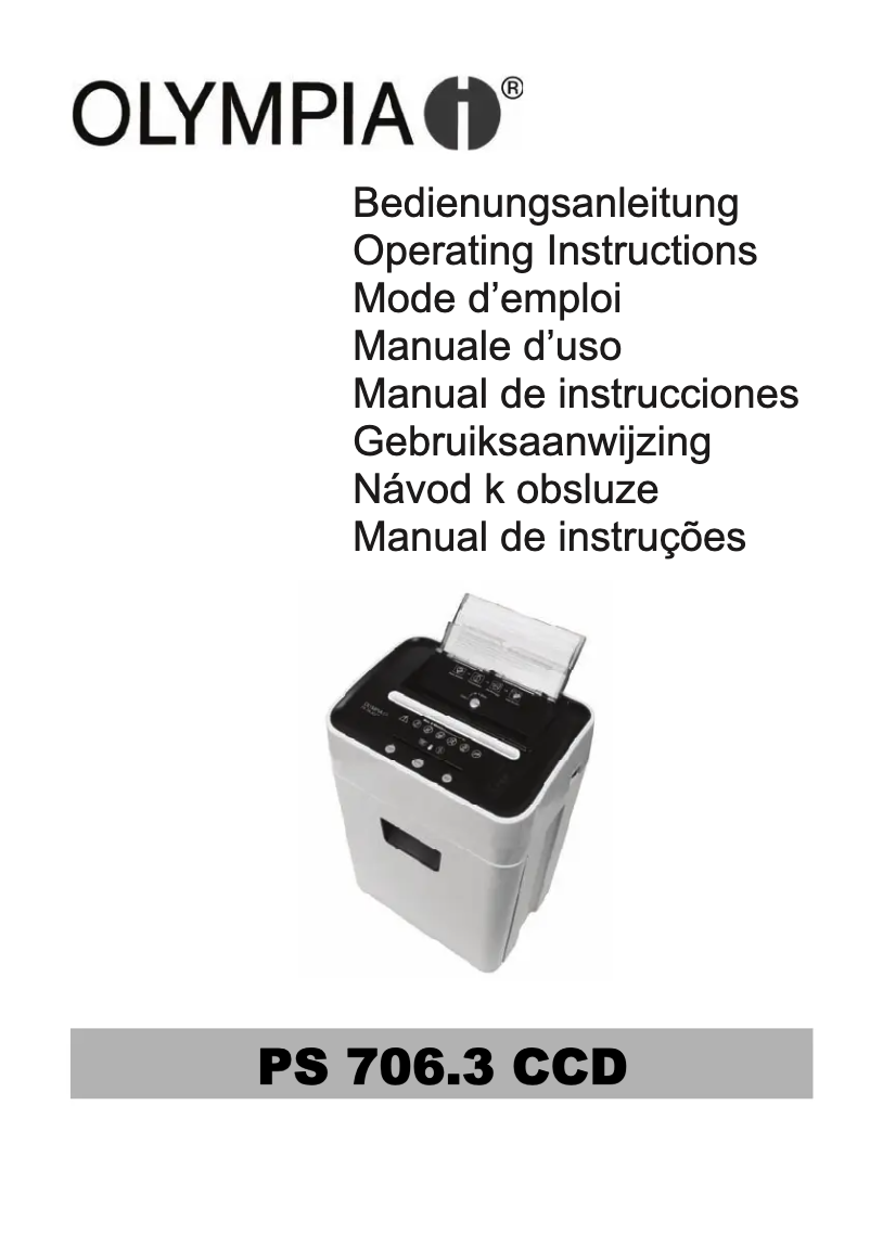 Page n°1 - Manuel utilisateur Olympia PS 706.3 CCD