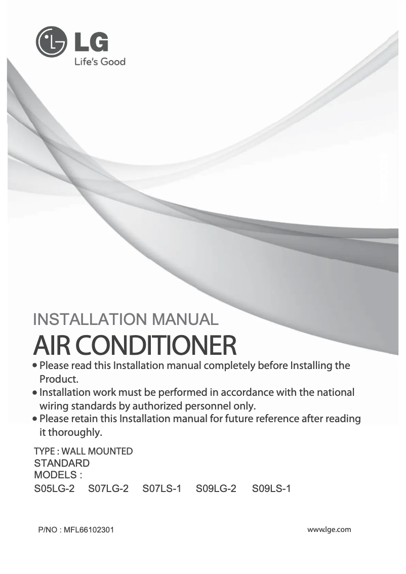 Page 1 de la notice Manuel utilisateur LG SN09LG-2