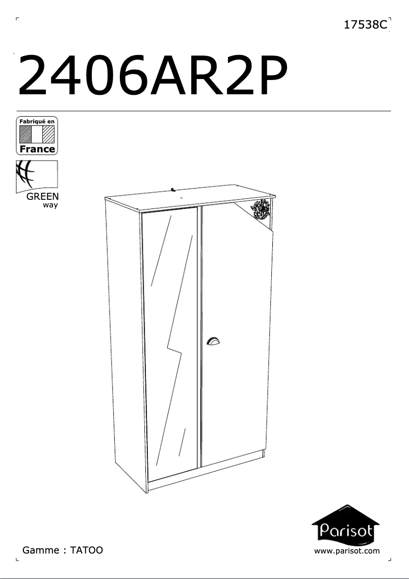 Page 1 de la notice Manuel utilisateur Parisot Tattoo 2406AR2P