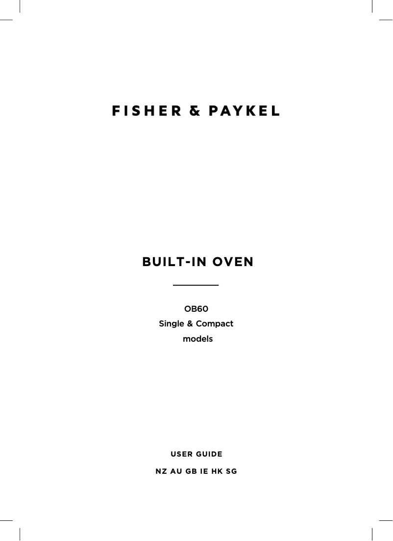 Page 1 de la notice Manuel utilisateur Fisher & Paykel OB60SC7CEPX2