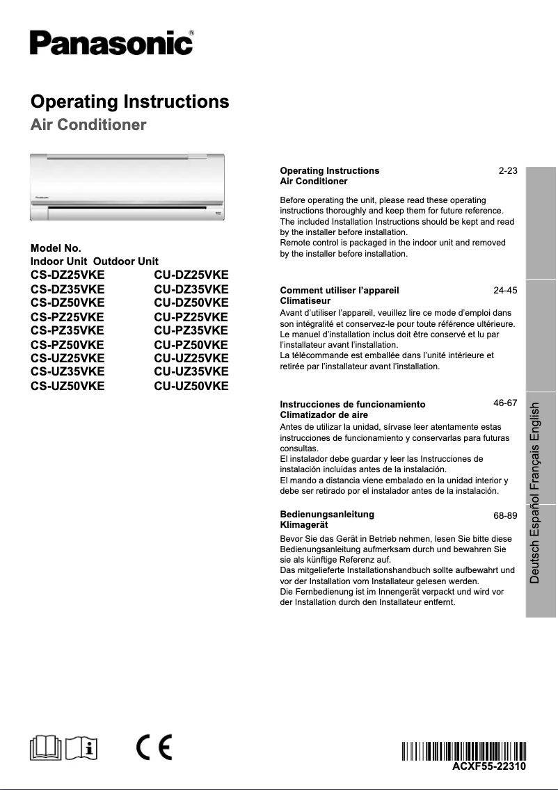 Image de la première page du manuel de l'appareil KIT-UZ50VKE