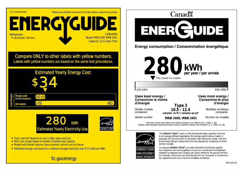 Page n°1 - Label énergétique Liebherr LIREFR9
