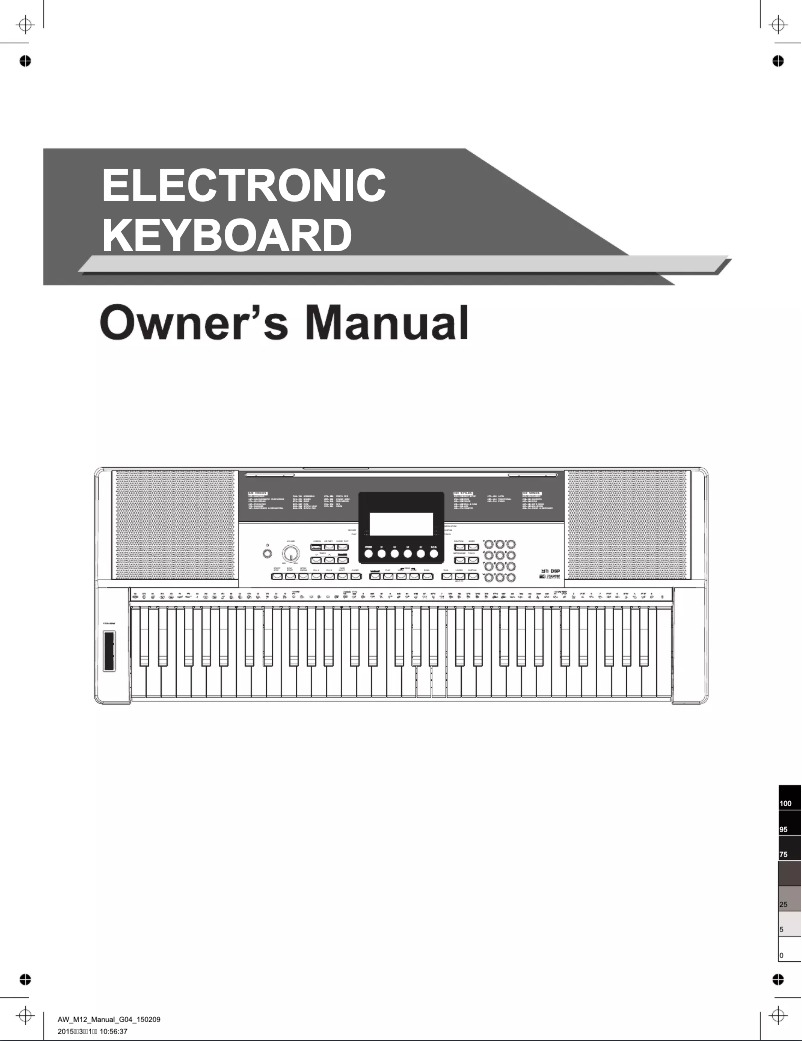 Page 1 de la notice Manuel utilisateur Medeli M12