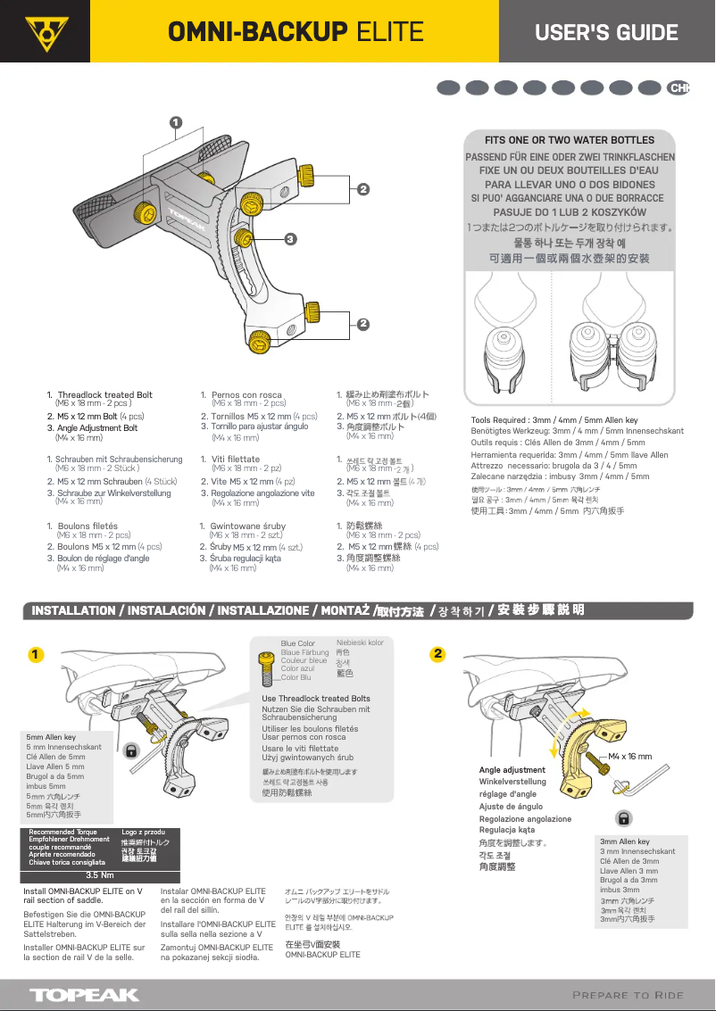 Page 1 de la notice Manuel utilisateur Topeak OMNI-BACKUP ELITE