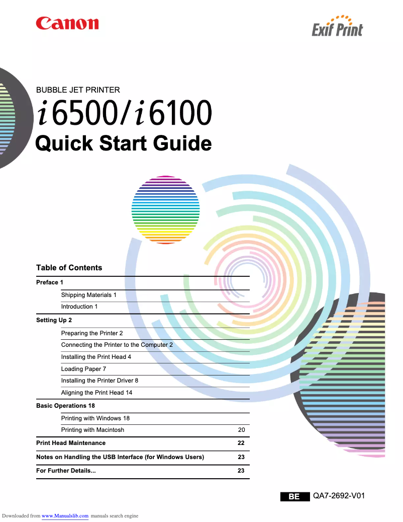 Page 1 de la notice Manuel utilisateur Canon Bubble Jet i6500