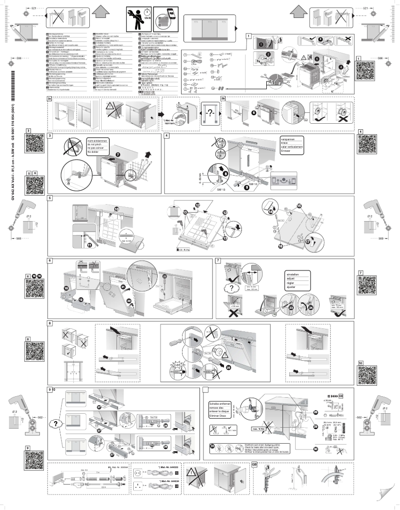 Page 1 de la notice Guide d'installation Bosch SMV4EVX10E