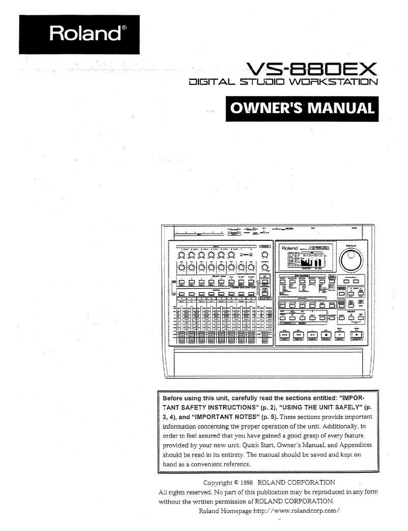 Page n°1 - Manuel utilisateur Roland VS-880EX