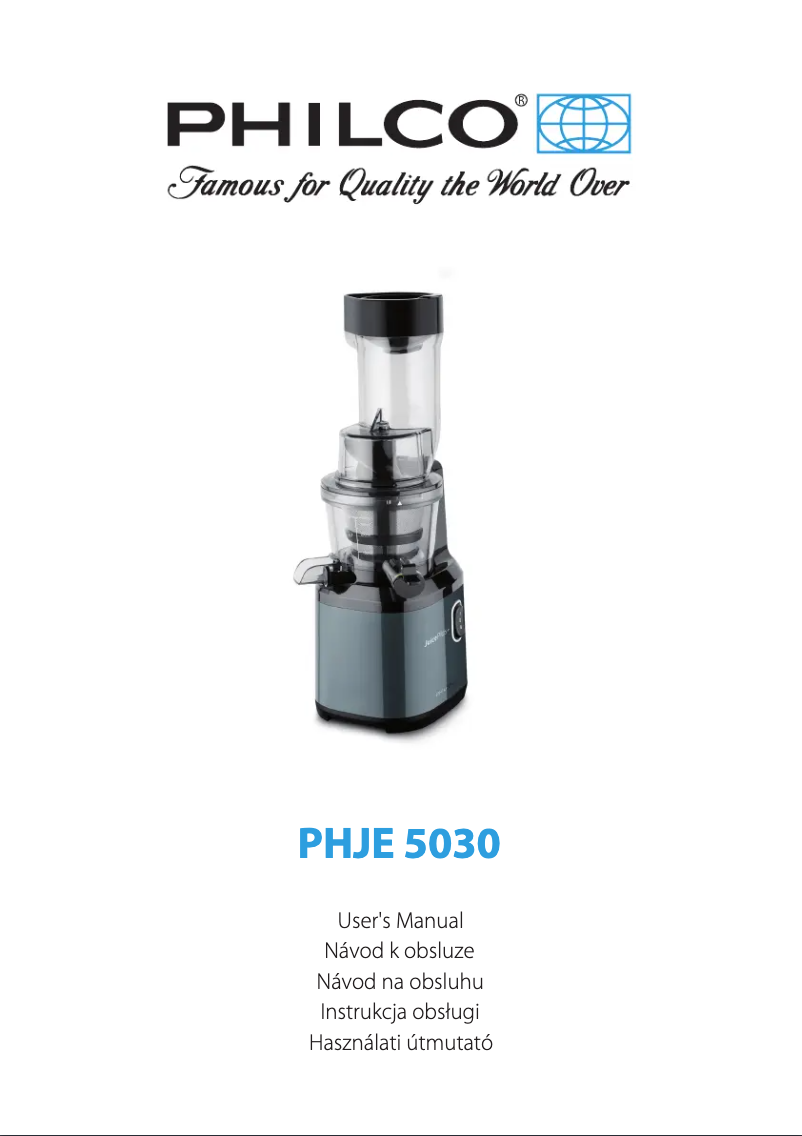 Page n°1 - Manuel utilisateur Philco PHJE 5030