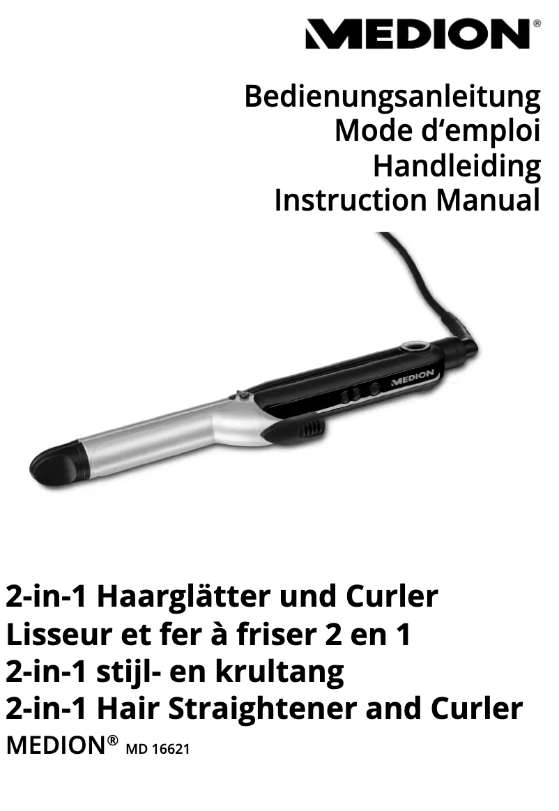 Page n°1 - Manuel utilisateur Medion MD 16621