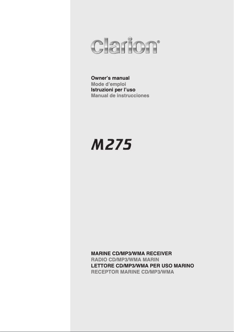 Page n°1 - Manuel utilisateur Clarion M275