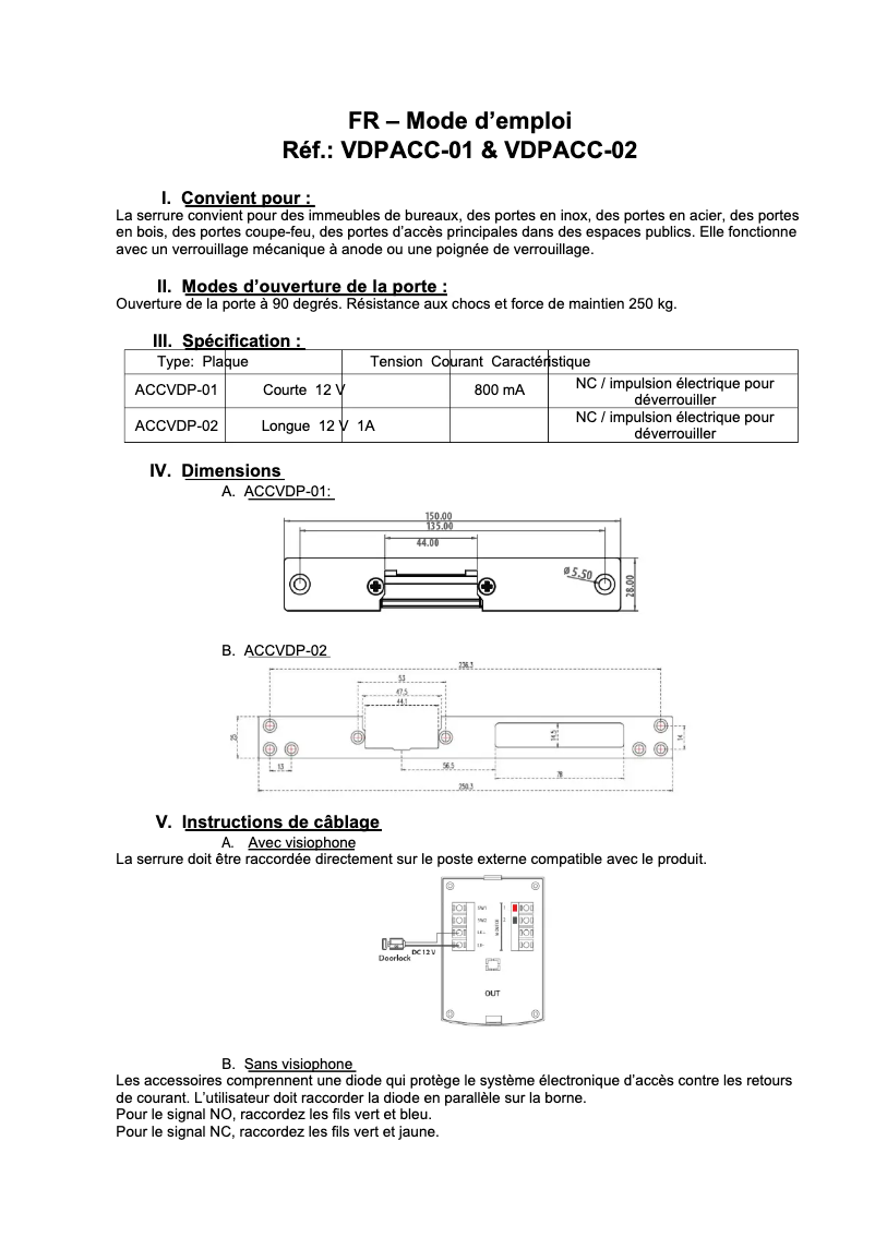 Imagen de la primera página del manual del dispositivo ACCVDP-02