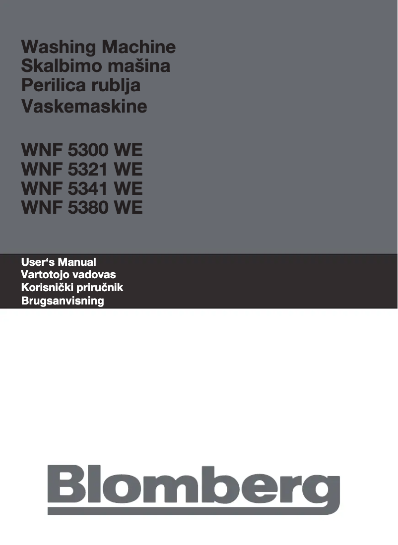 Page n°1 - Manuel utilisateur Blomberg WNF 5380 WE