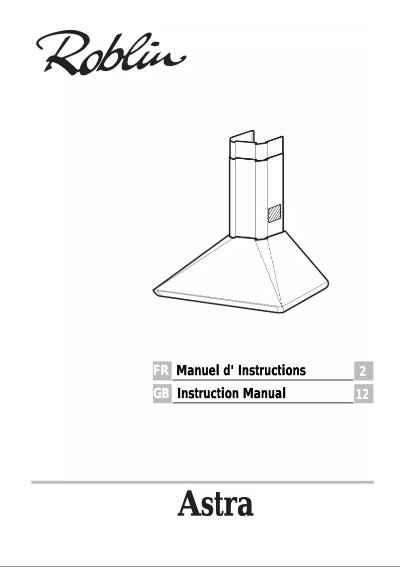 Page 1 de la notice Manuel utilisateur Roblin Astra