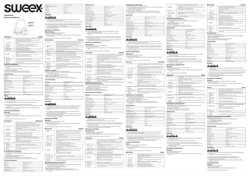 Page 1 de la notice Manuel utilisateur Sweex SWHPBT300B