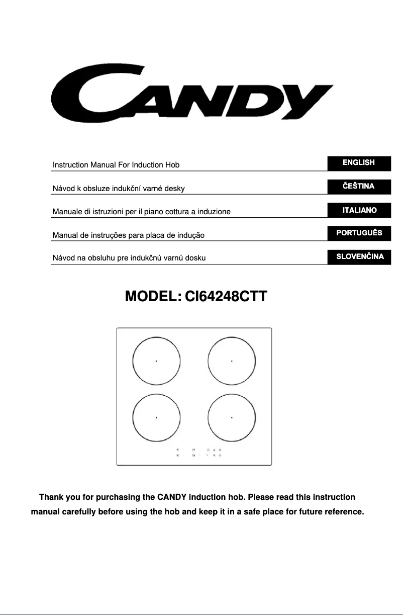 Page 1 de la notice Manuel utilisateur Candy CI64248CTT