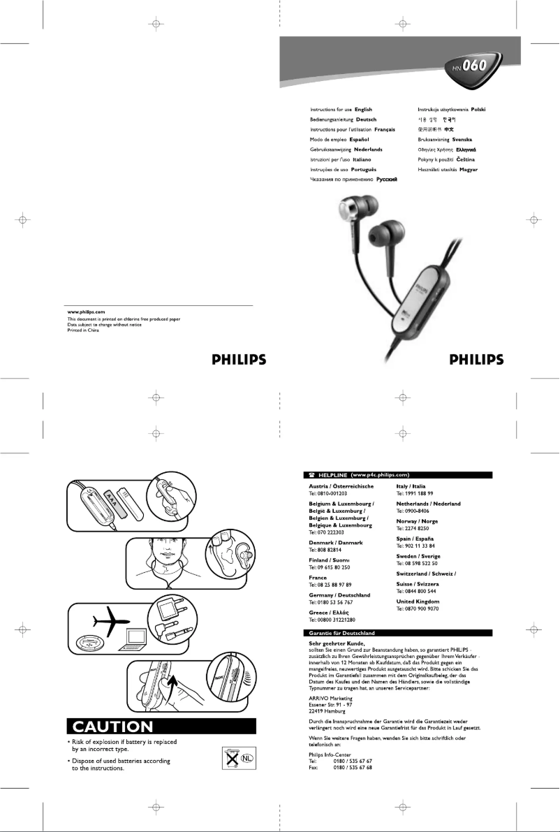 Página 1 del manual Manual de instrucciones Philips SBCHN060