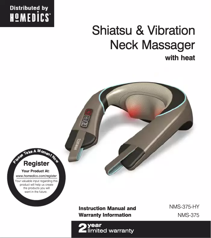 Page n°1 - Manuel utilisateur Homedics Dual Comfort Pro NMS-375