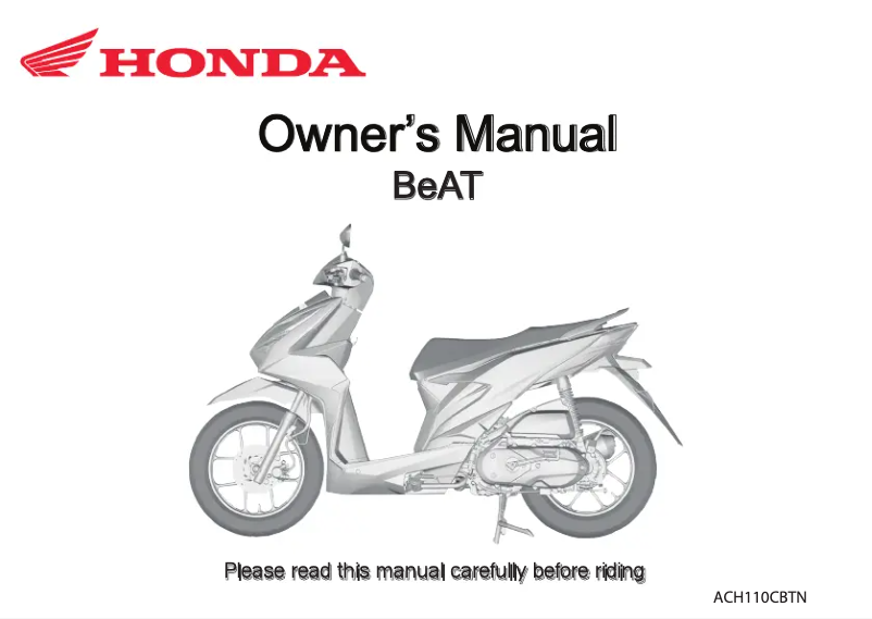 Página 1 del manual Manual de usuario Honda BeAT (2022)