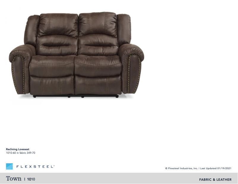 Page n°1 - Manuel utilisateur Flexsteel Town 1010-60