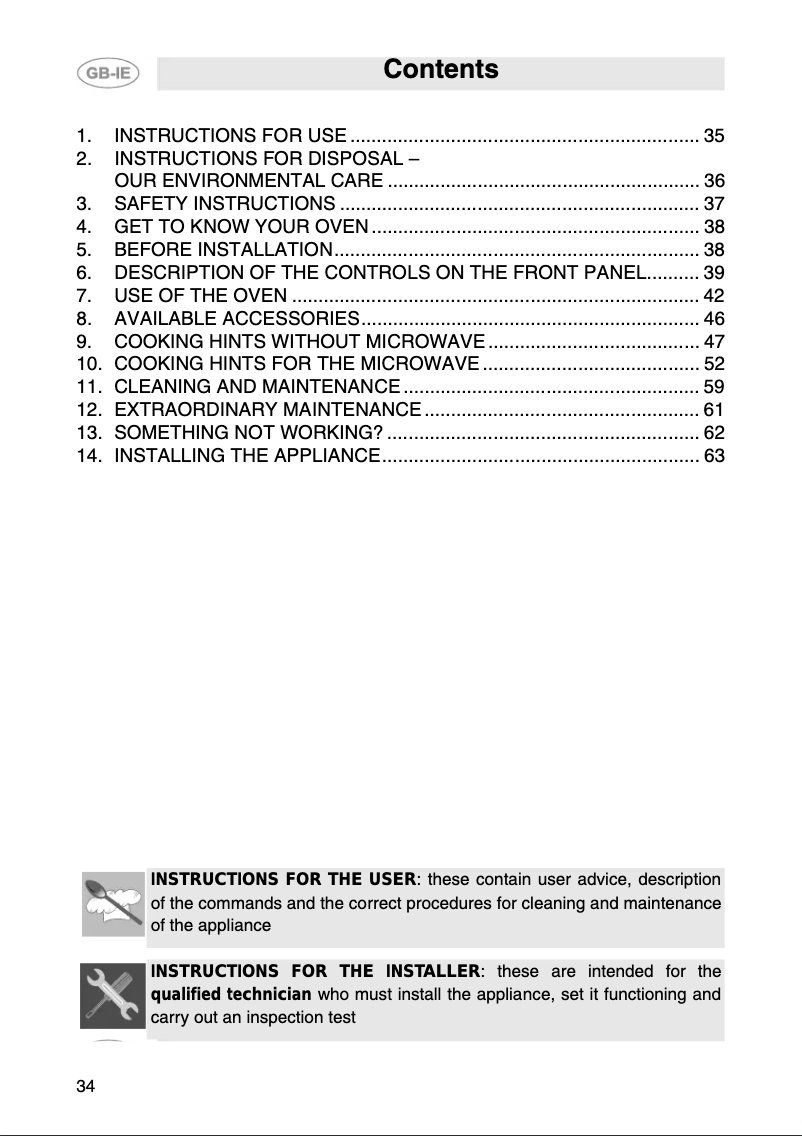Page 1 de la notice Manuel utilisateur Smeg S201X