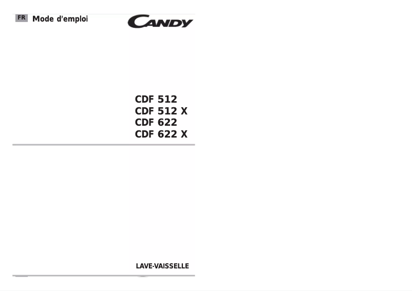 Page n°1 - Manuel utilisateur Candy LS CDF622 47