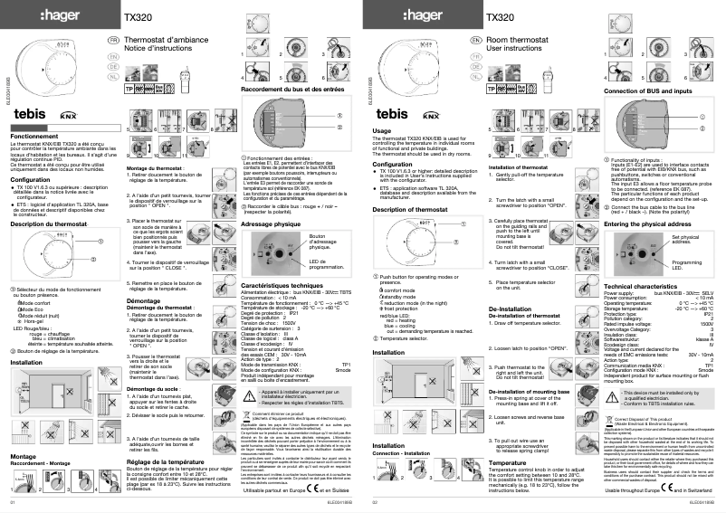 Image de la première page du manuel de l'appareil TX320