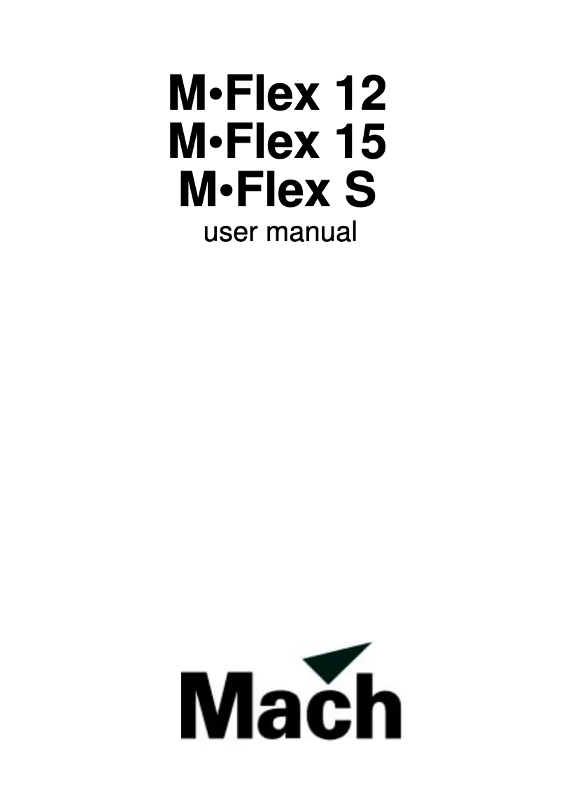 Image de la première page du manuel de l'appareil M•Flex 15