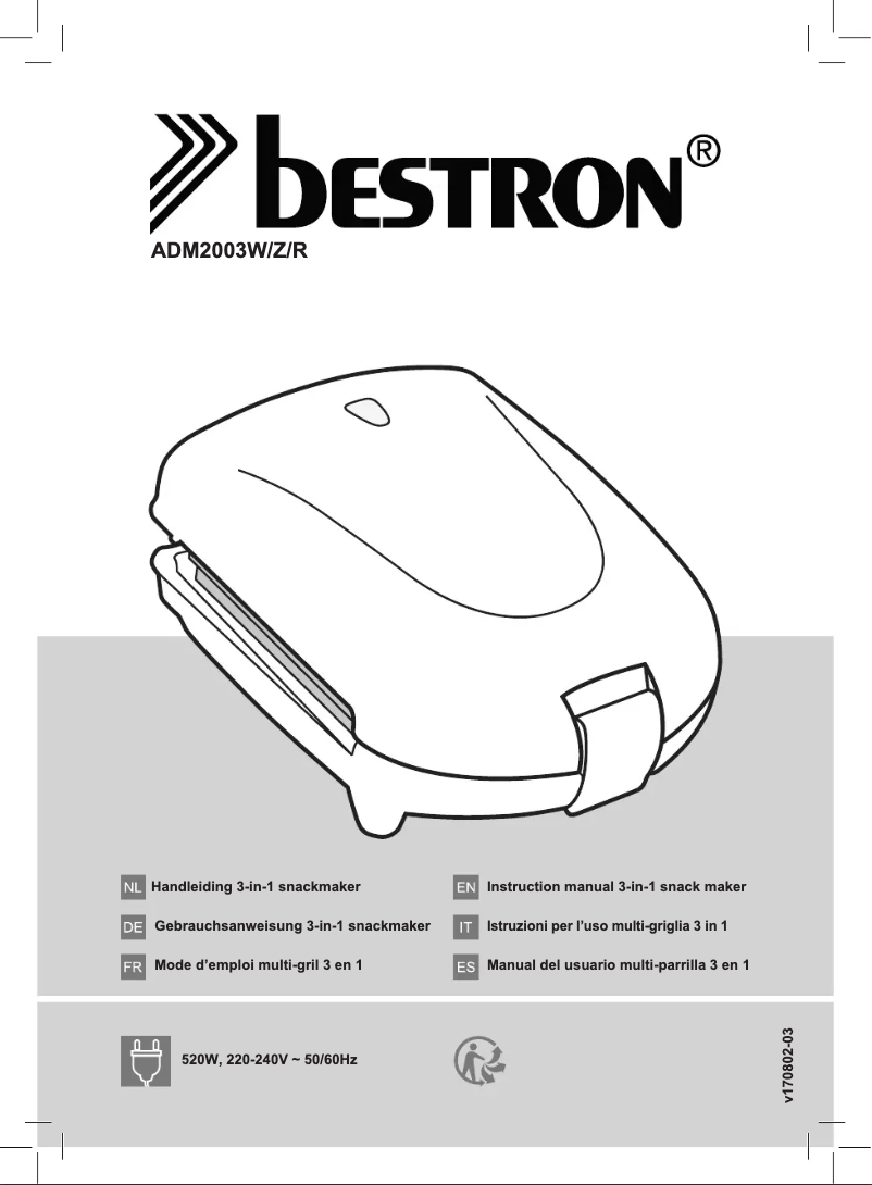 Page n°1 - Manuel utilisateur Bestron ADM2003W