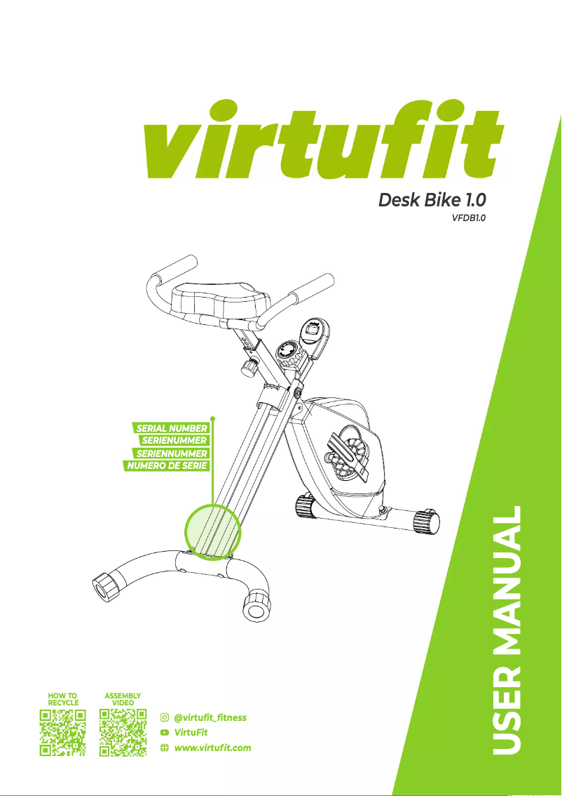 Página 1 del manual Manual de usuario VirtuFit Desk Bike 1.0