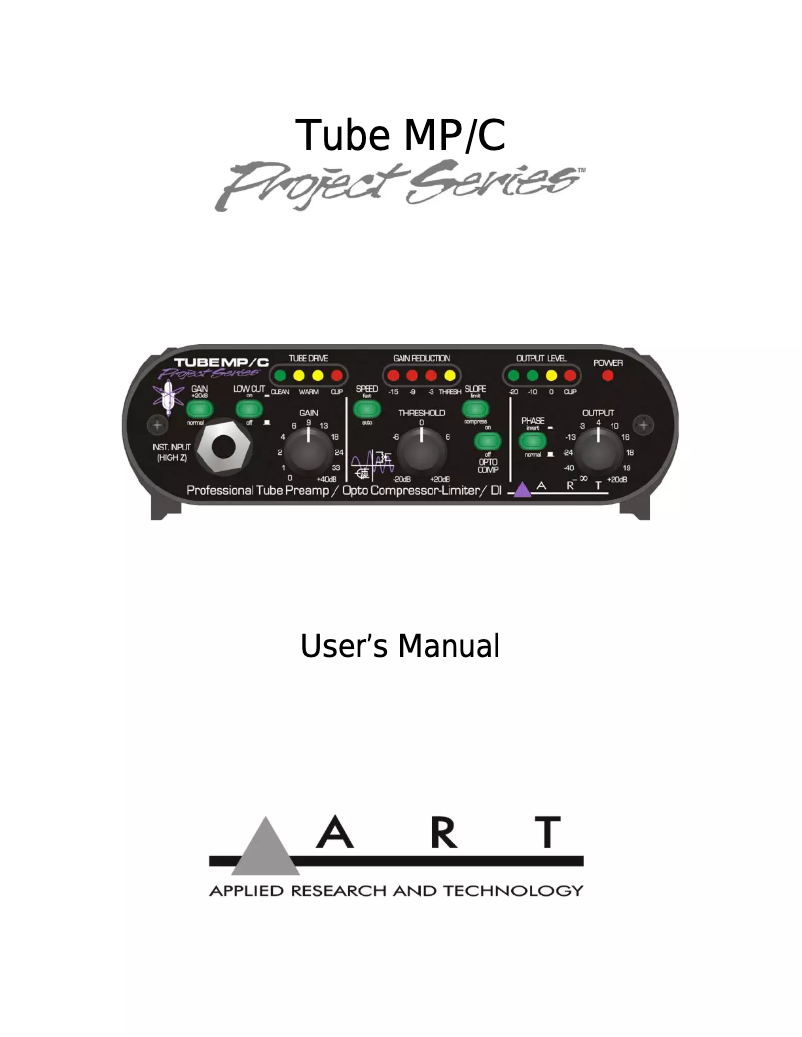 Image de la première page du manuel de l'appareil Tube MP/C