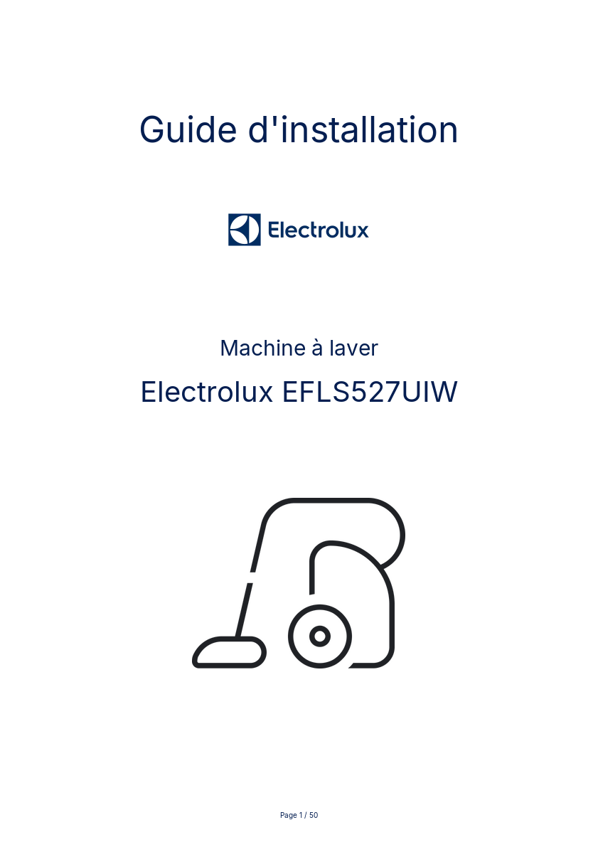 Image de la première page du manuel de l'appareil EFLS527UIW