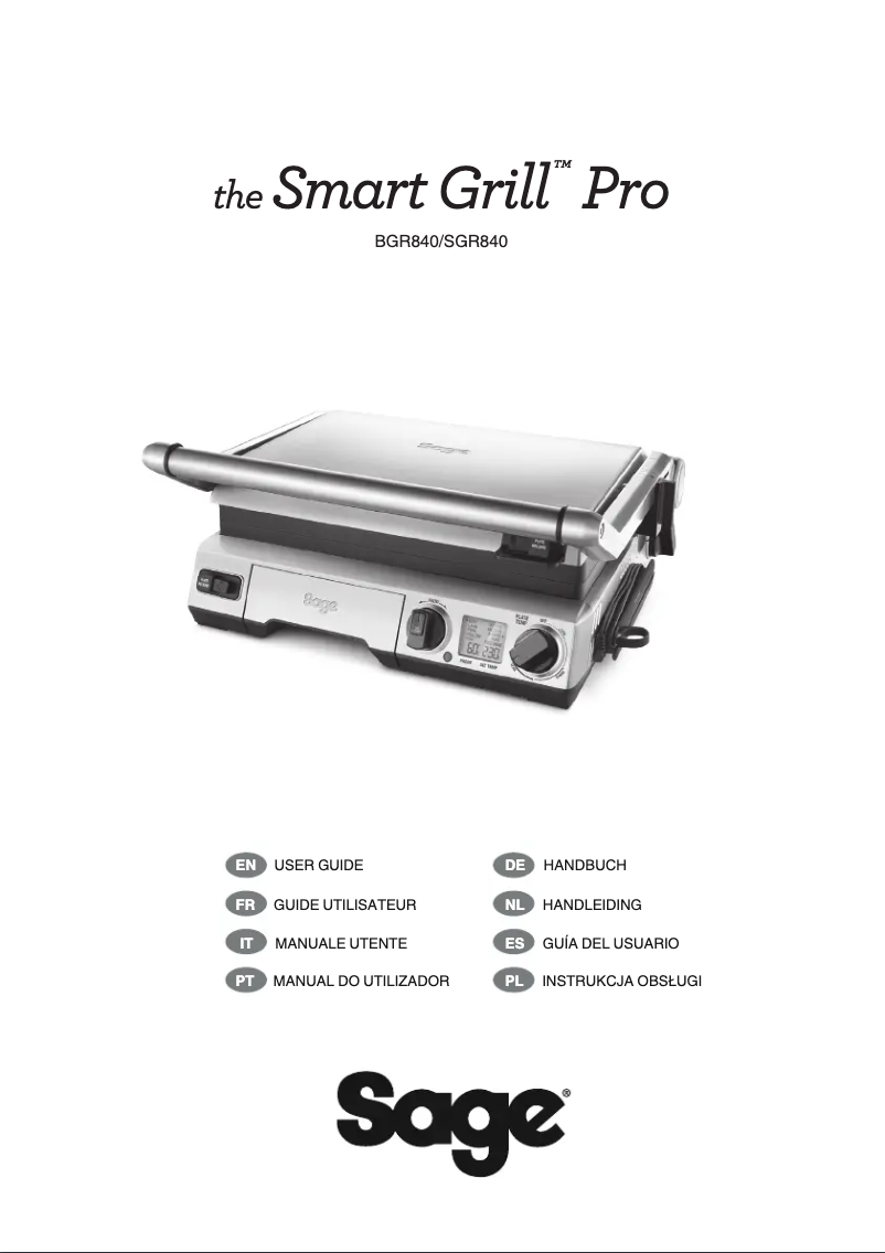 Image de la première page du manuel de l'appareil the Smart Grill Pro SGR840
