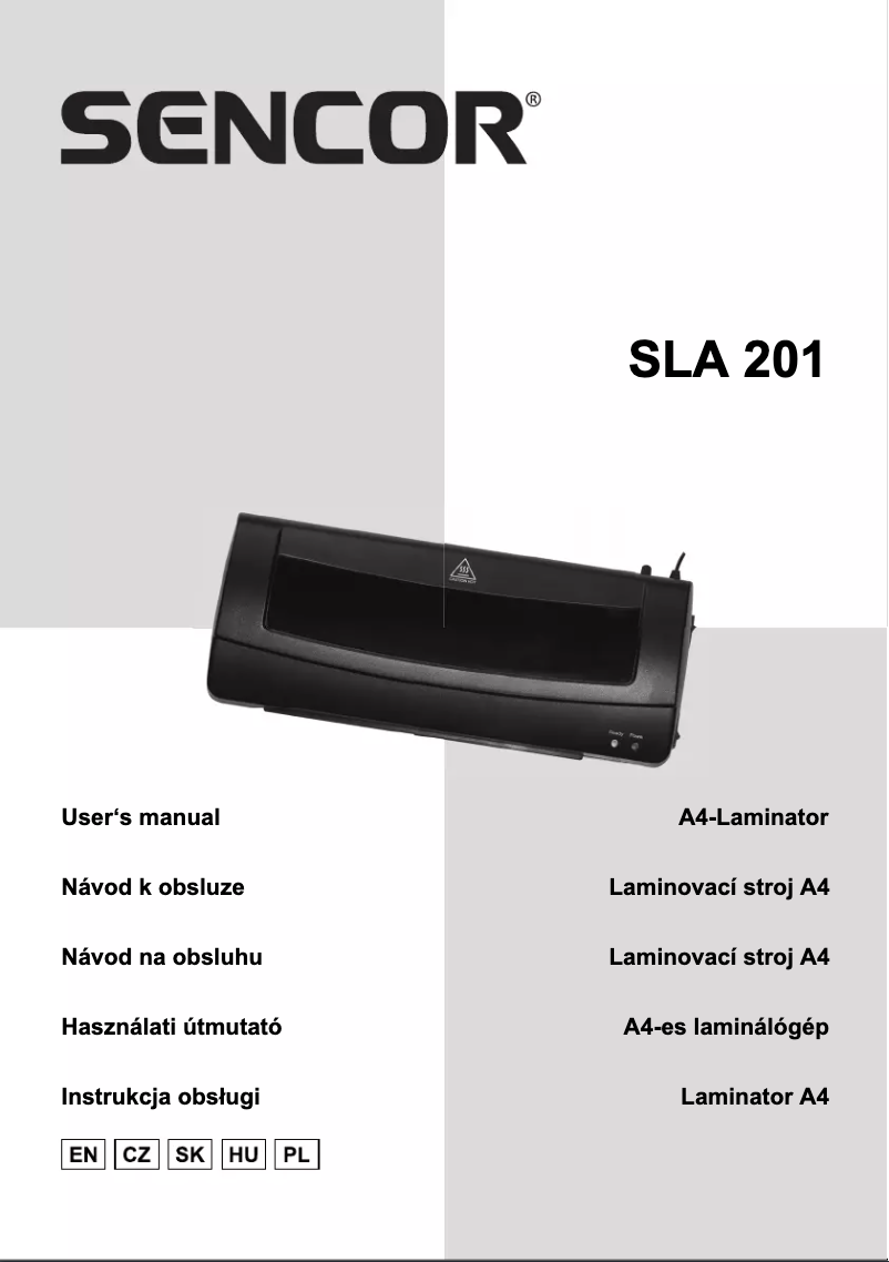 Image de la première page du manuel de l'appareil SLA 201