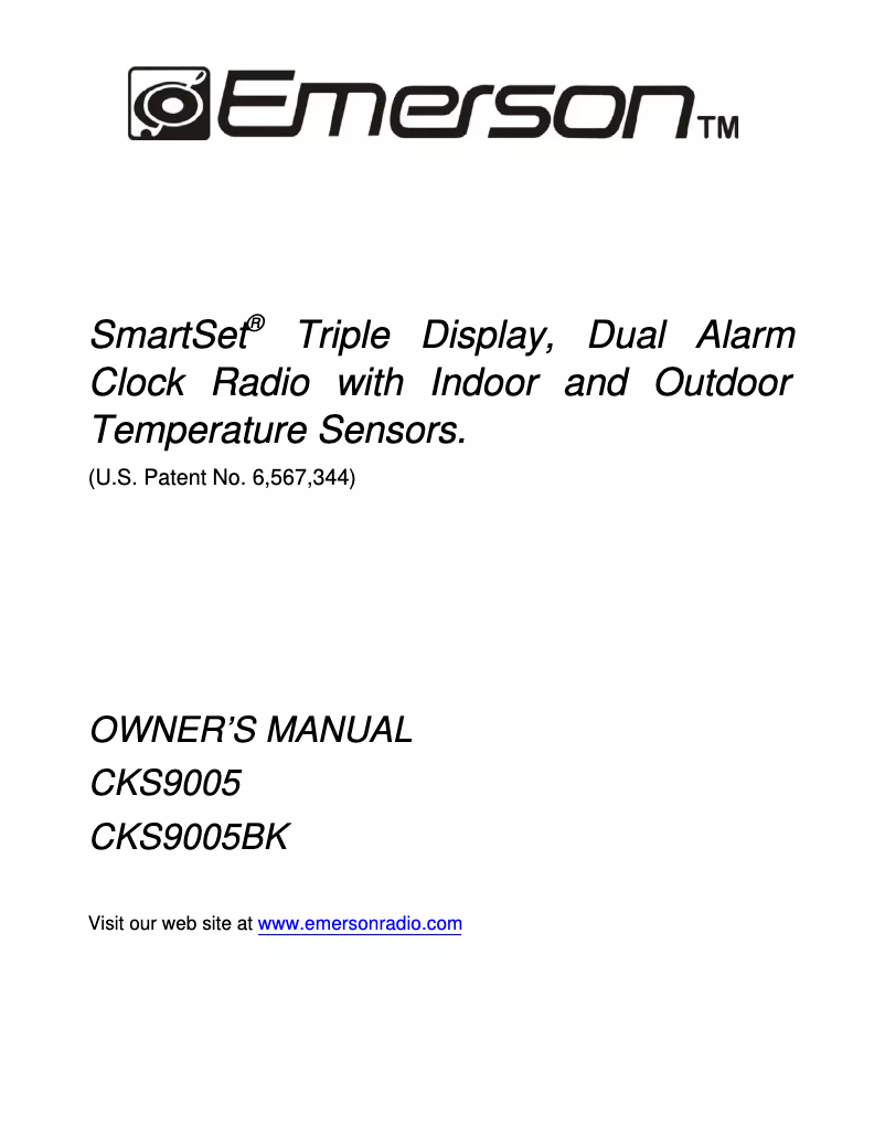 Page 1 de la notice Manuel utilisateur Emerson CKS9005